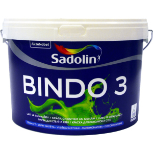 Фарба Sadolin Bindo 3 - глибокоматова латексна фарба для стін та стелі, біла, BW, 2.5 л (5078159) краща модель в Харкові