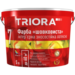 хорошая модель Краска шелковистая износостойкая латексная TRIORA 10 л Белая (4823048022188)