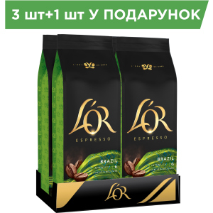 Упаковка кави в зернах L'OR Espresso Brazil 100% Арабіка 500 г х 4 шт (8711000464656) ТОП в Харкові