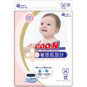 Подгузники GOO.N Plus для детей 6-11 кг размер M 64 шт (4902011843354)