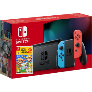 Nintendo Switch Neon Blue-Red (Upgraded version) + Игра Super Mario Maker 2 (русская версия) в Харькове