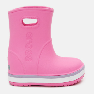 Резиновые сапоги Crocs Crocband Rain Boot 205827-6QM-C10 27-28 Розовые с лавандовым (191448410428) лучшая модель в Харькове