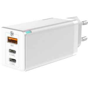 Зарядний пристрій Baseus GaN Travel C+C+A 65W White (CCGAN-B02)