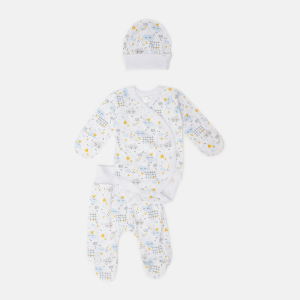 Комплект (боді+повзунки+чепчик) Garden Baby 40194-02 62 см Хмари блакитні (4824019402220) в Харкові