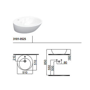 Умивальник IDEVIT 51 см Alfa 3101-0525 в Харкові