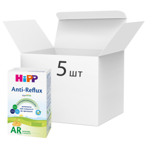 Упаковка дитячої сухої молочної суміші HiPP Anti-Reflux початкова 5 пачок по 300 г (9062300440420_9062300439462) ТОП в Харкові