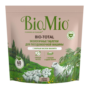 Таблетки для посудомийної машини BioMio Bio-Total 7 в 1 з маслом евкаліпту 60 шт (4603014004673) в Харкові