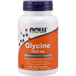 Аминокислота Now Foods Глицин 1000 мг 100 гелевых капсул (733739001078) рейтинг