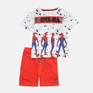 Комплект (футболка + шорти) Disney Spiderman UE1057 98 см Білий (3609084858100) краща модель в Харкові