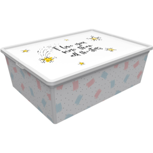 Контейнер для зберігання із кришкою Qutu Trend Box Cute Sky 25 л (TREND BOX с/к CUTE SKY 25л.) ТОП в Харкові