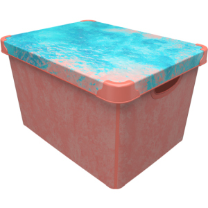 Контейнер для зберігання з кришкою Qutu Style Box Coral 20 л (STYLE BOX с/к CORAL 20л.) ТОП в Харкові