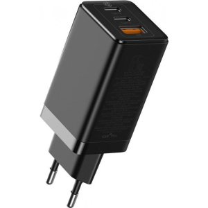 Зарядное устройство Baseus GaN2 Pro Quick Charger 65W (2 Type-C + 1 USB) Black (CCGAN2P-B01) надежный