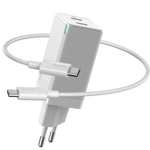 Сетевое зарядное устройство Baseus GaN2 Quick Charger 45W + кабель (CCGAN-M02) - White рейтинг