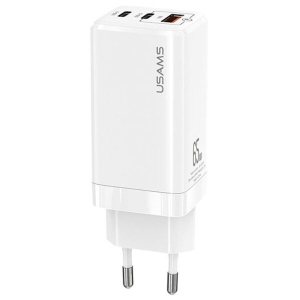 Сетевое зарядное устройство USAMS CC110 GaN Mini Fast Charger (65W) - White