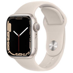 Смарт-годинник Apple Watch Series 7 GPS 41mm Starlight Aluminium Case with Beige Sport Band (MKMY3UL/A) ТОП в Харкові