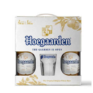 Подарункова упаковка пива HoeGaarden Witbier світле нефільтроване 4.7% 0.75 л + Склянка 0.3 л (5410228158431) в Харкові