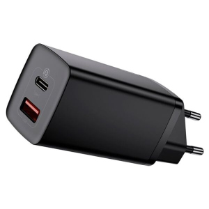 Сетевое зарядное устройство Baseus GaN2 Lite Quick Charger (USB + Type-C, 65W) CCGAN2L-B01 — Black ТОП в Харькове