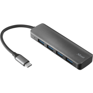USB-хаб Trust Halyx USB-C to 4-Port USB-A 3.2 Aluminium (TR23328) ТОП в Харкові