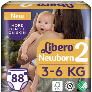 Подгузники Libero Либеро New Born 2 3-6 кг 88 шт одноразовые (7322540731477) надежный