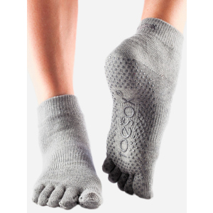 Шкарпетки ToeSox Grip Full Toe Ankle L (43-45) Сірі (841090108364) ТОП в Харкові