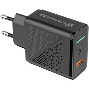 Зарядное устройство Grand-X Fast Charge 5-в-1 QC 3.0, AFC, SCP, FCP, VOOC, 1 USB 22.5 Вт CH-850