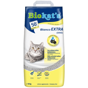 Наповнювач для котячого туалету Biokat's Bianco Extra для котячого туалету, 10 кг, з активованим вугіллям (4002064618104) в Харкові