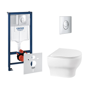 Набір інсталяція 4 в 1 Grohe Rapid SL 38721001 + унітаз з сидінням Qtap Aries QT0333063ERW в Харкові