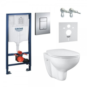 Унитаз с инсталляцией 5 в 1 GROHE BAU CERAMIC 39586000 белый (82133) ТОП в Харькове