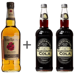 Набір віскі бурбон Four Roses, 0.7 л 40% + Напій газований Fentimans Curiosity Cola, 0.75 л + 0.75 л (1221000056630) ТОП в Харкові