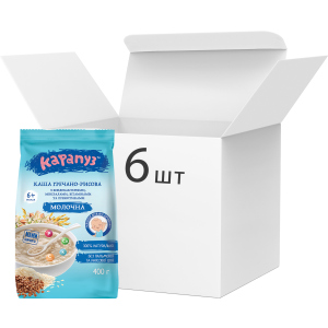 Упаковка детской каши Карапуз молочная гречнево-рисовая с бифидобактериями минералами витаминами и пребиотиками 400 г х 6 шт (4820134722120)
