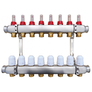 Колектор для теплої підлоги Raftec RC03-09 з витратомірами в Харкові
