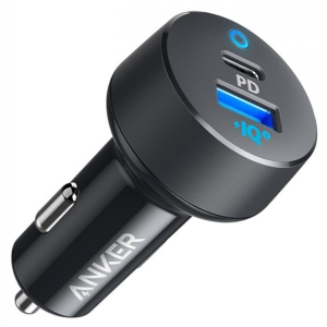 Автомобільний зарядний пристрій Anker PowerDrive PD 2 - 18W PD & 15W PowerIQ LED Black ТОП в Харькове