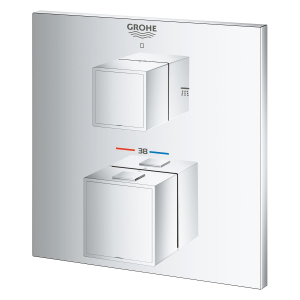 Внешняя часть смесителя без скрытой части GROHE GROHTHERM CUBE хром латунь 158мм 24154000 ТОП в Харькове