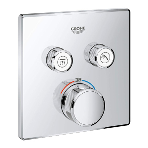 Внешняя часть смесителя без скрытой части GROHE Grohtherm SmartControl хром латунь 158x158мм 29124000 ТОП в Харькове