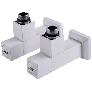 купить Кран SOLOMON угловой с американкой LUX 8888 1/2" CUBE WHITE 2шт