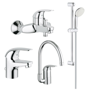 Набор смесителей 4  в 1 Grohe Euroeco 123242K (23262000+32743000+27598001+32752000) лучшая модель в Харькове