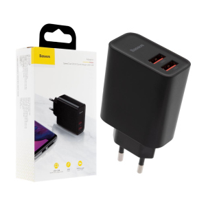 Зарядний пристрій Baseus Speed ​​Dual QC3.0 Quick charger (CCFS-E01), 30W, 2 USB, Black ТОП в Харкові