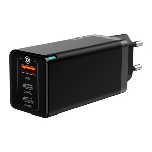 Зарядное устройство Baseus GaN2 Pro Quick Charger 65W USB-A/2xUSB-C Black (CCGAN2P-B01) лучшая модель в Харькове