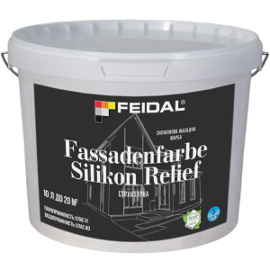 Силиконовая фасадная краска Feidal Fassadenfarbe Silikon Relief 10 л (4820232441275) лучшая модель в Харькове