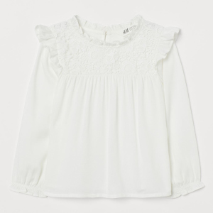 Блуза H&M 1412-850791 110 см Білий (hm00103616024) краща модель в Харкові