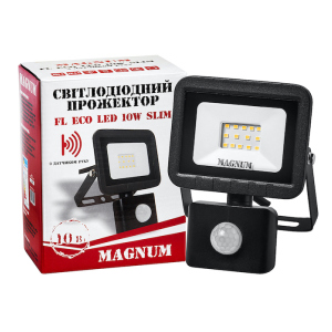 Прожектор світлодіодний Magnum FL ECO LED 10Вт slim 6500К IP44 з датчиком руху (90014086) ТОП в Харкові