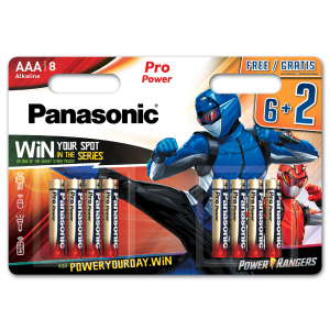 Батарейки Panasonic Pro Power лужні AAA блістер, 8 шт Power Rangers (LR03XEG/8B2FPR) в Харкові