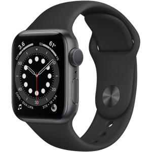 Смарт-часы Apple Watch Series 6 GPS 40mm Space Gray Aluminium Case with Black Sport Band (MG133UL/A) ТОП в Харькове