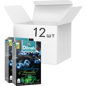 Упаковка чаю чорного пакетованого Dilmah Голубика та ваніль 12 шт по 20 пакетиків (19312631142065) краща модель в Харкові