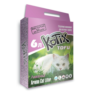 Наповнювач для котячого туалету Kotix Тофу Lavender Соєвий комкуючий 2.55 кг (6 л) (6972345440053) ТОП в Харкові