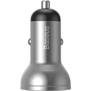 Автомобильное ЗУ Baseus Digital Display Dual USB 4.8A Car Charger 24W CCBX-0S Silver