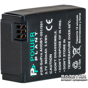Aккумулятор PowerPlant для GoPro HERO 3, AHDBT-201, 301 (DV00DV1357) краща модель в Харкові