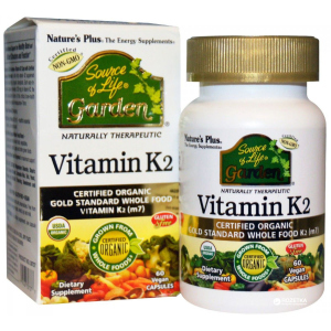 Вітаміни Nature's Plus Source of Life Garden Therapeutic Vitamin K2 120 мкг 60 гелевих капсул (97467307377) в Харкові