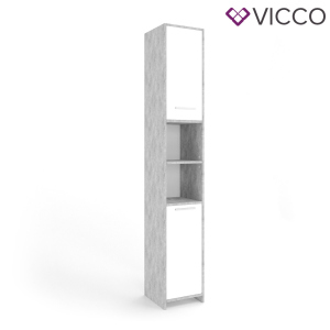 Шкаф пенал для ванной Vicco Kiko, 30x190, бетон лучшая модель в Харькове