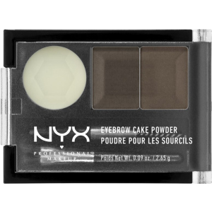 Тени и воск для бровей NYX Professional Makeup Eyebrow Cake Powder 02 Dark Brown/brown 2.64 г (800897123871) лучшая модель в Харькове